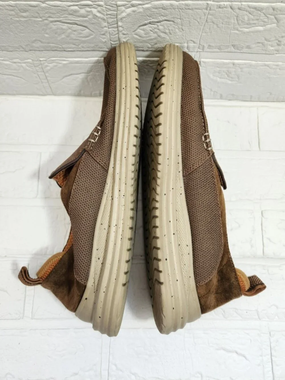 Skechers Classic Fit Air Cooled Loafers Men 11 Brown Memory Foam Slip On Comfort